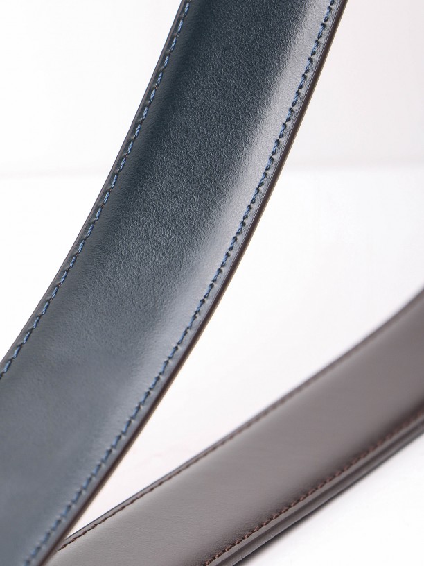 Reversible leather elegant belt