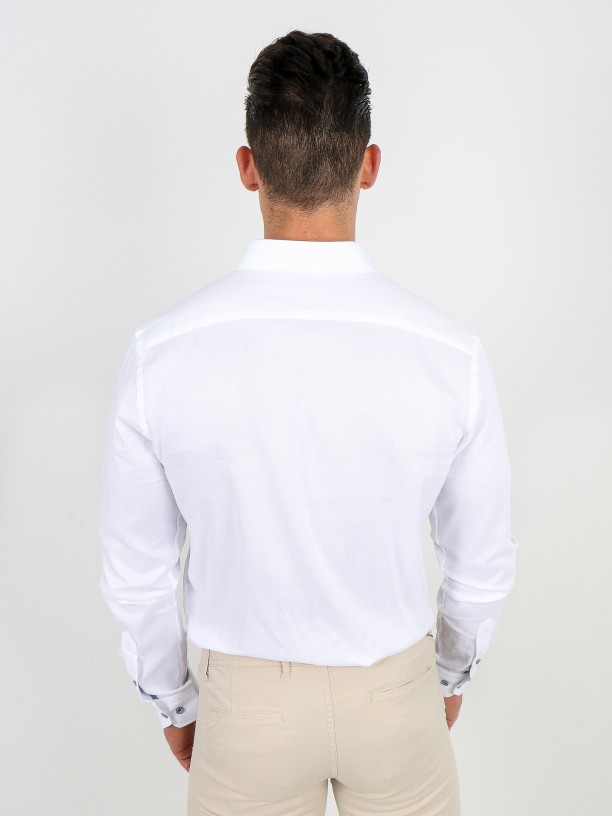Camisa lisa micro estrutura de algodão Camisa lisa micro estrutura de algodão