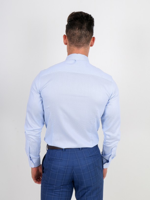 Camisa clássica slim fit micro estrutura Camisa clássica slim fit micro estrutura