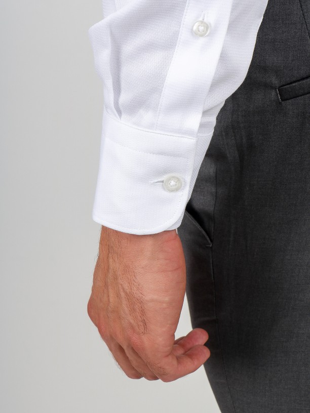 Slim fit micro structured classic shirt Slim fit micro structured classic shirt