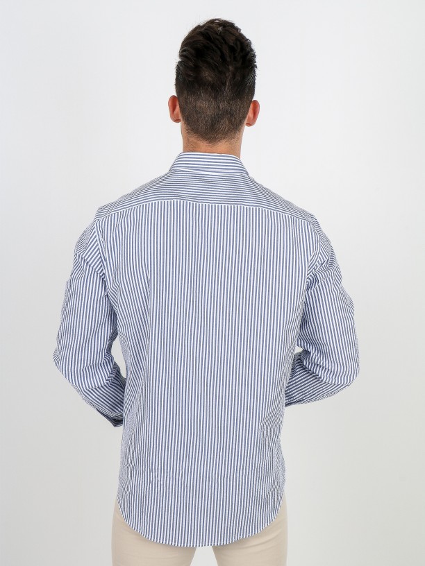 Striped pattern cotton shirt
