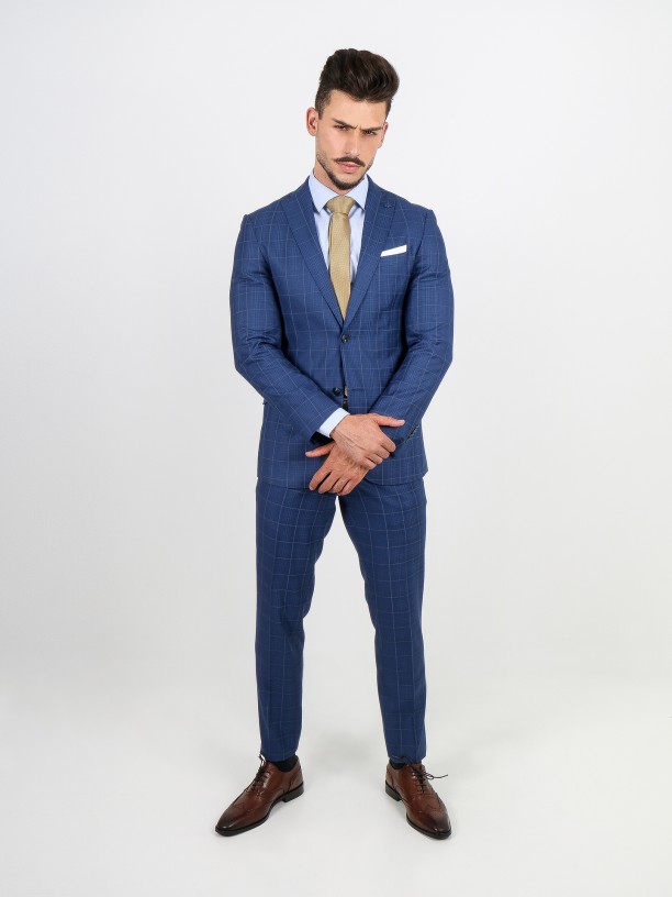 Traje de estampado cuadros slim fit Traje de estampado cuadros slim fit