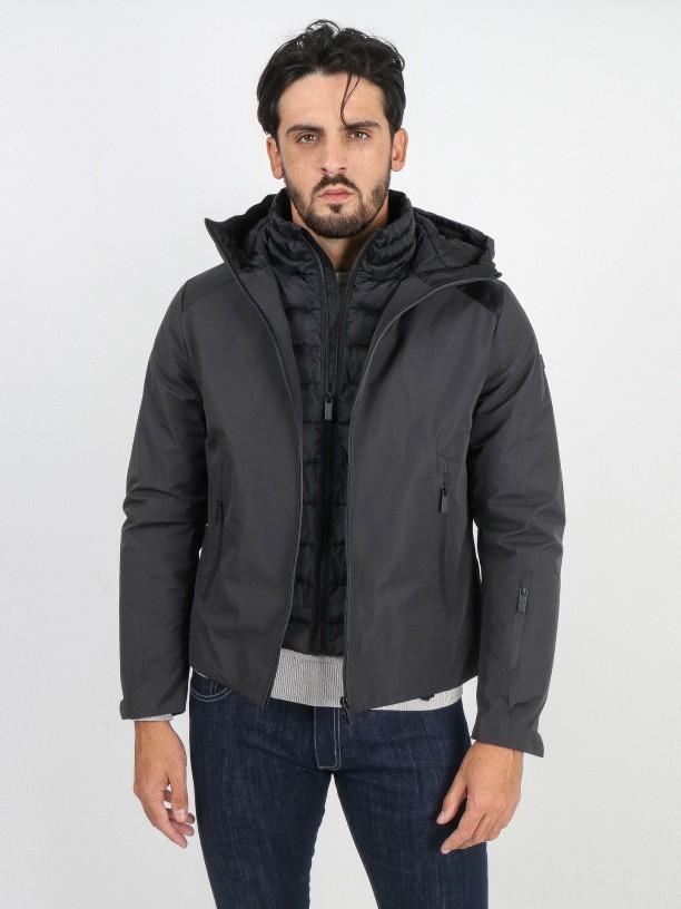 Technical jacket with interior view and hood Technical jacket with interior view and hood