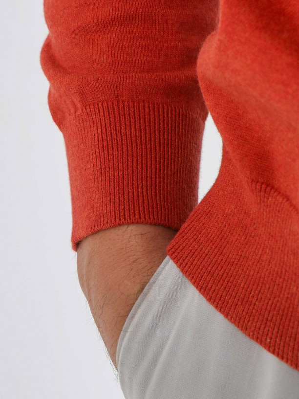 Camisola de malha algodo gola redonda