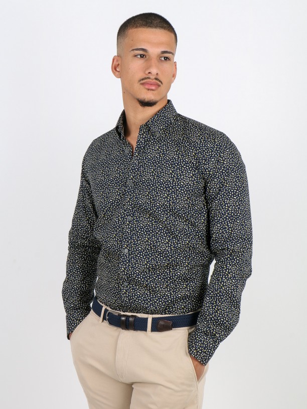 Leafs pattern cotton shirt Leafs pattern cotton shirt