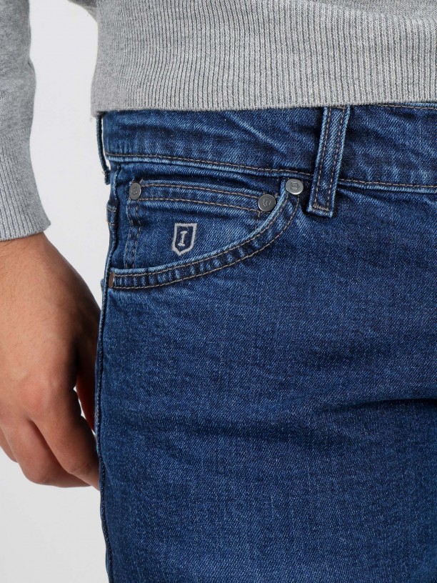 Slim fit cotton jeans