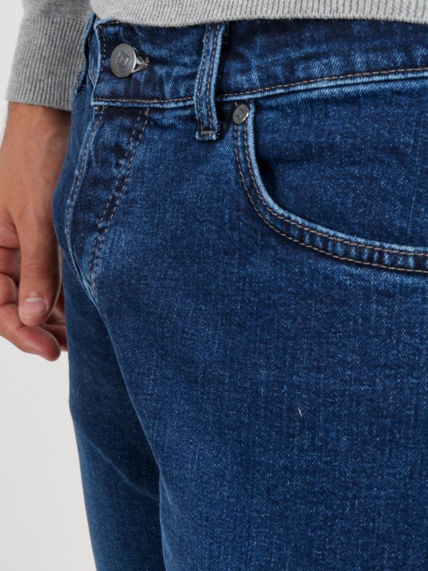 Slim fit cotton jeans