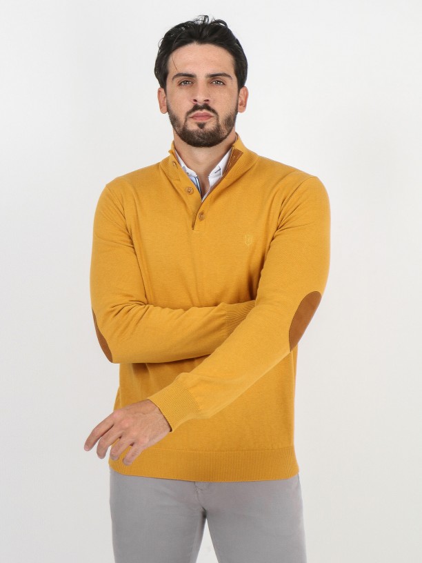 Jersey de punto medio cierre botones Jersey de punto medio cierre botones
