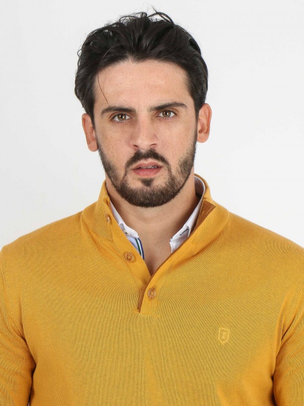 Jersey de punto medio cierre botones Jersey de punto medio cierre botones