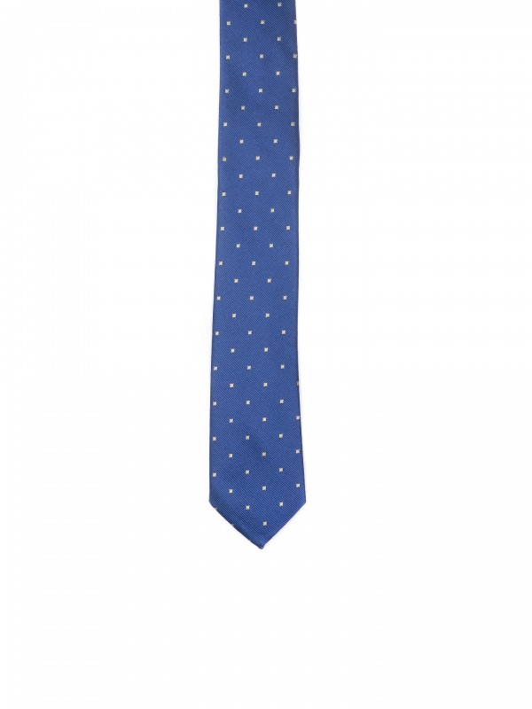 Slim tie with squares pattern