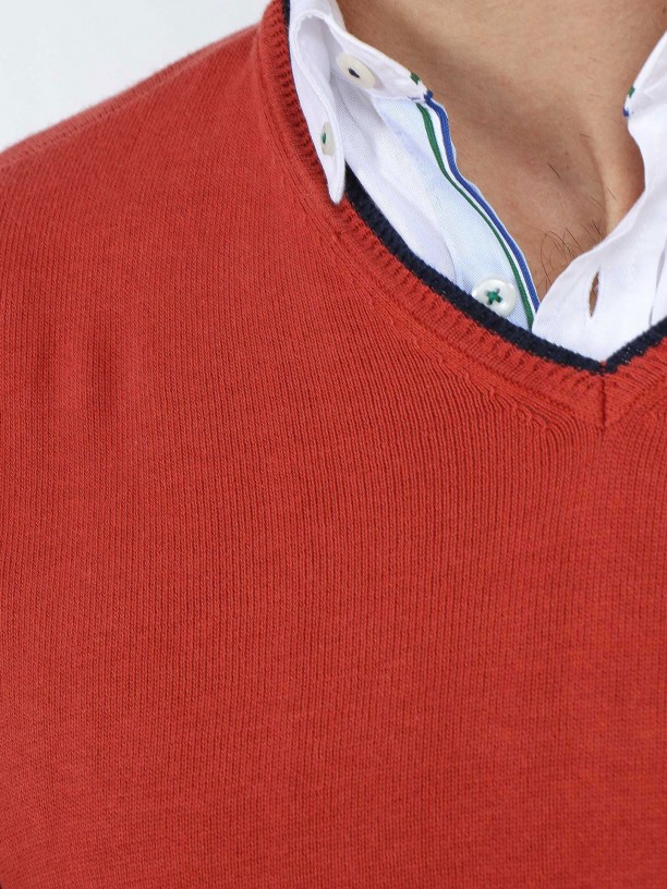 Camisola de malha algodo com cotoveleira