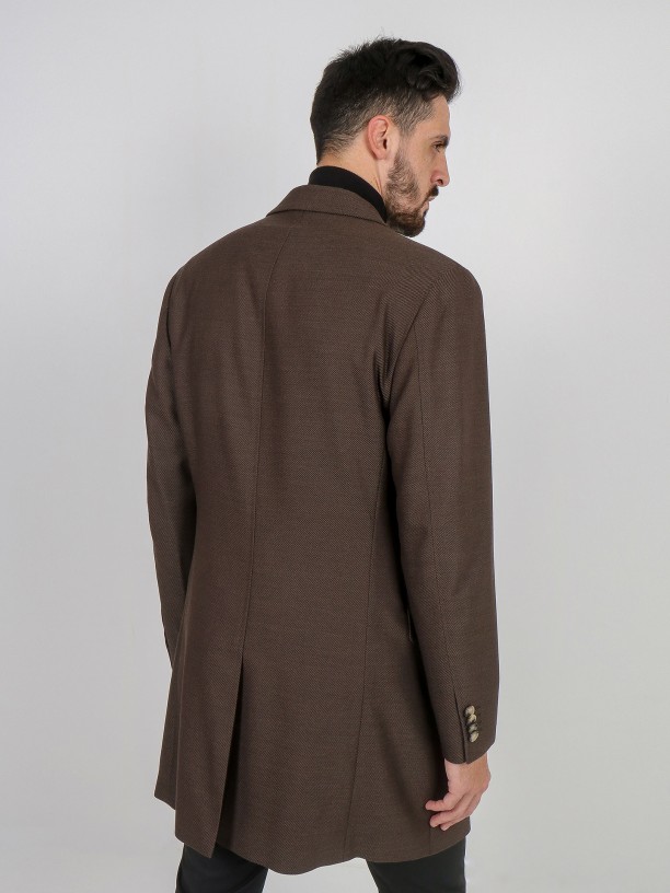 Wool overcoat with pattern