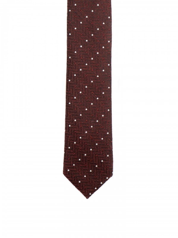 Knit tie with dotts pattern