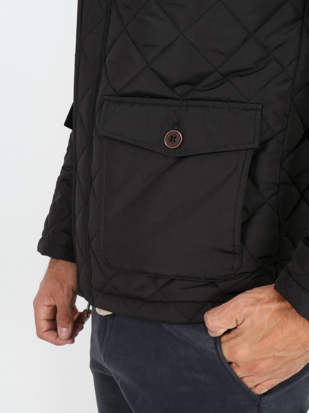 Quilted technical jacket