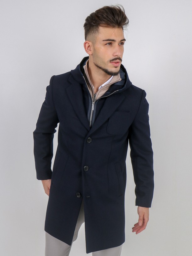 Wool anorak with removable detail Wool anorak with removable detail
