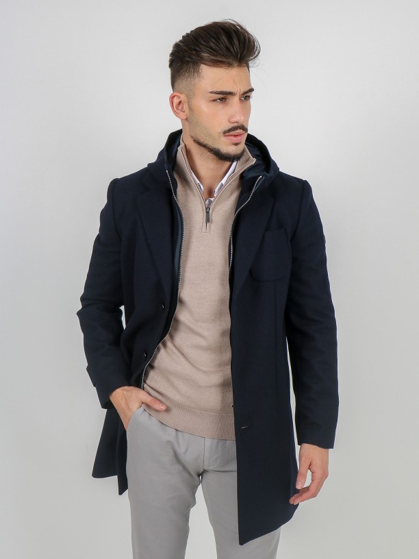 Wool anorak with removable detail Wool anorak with removable detail