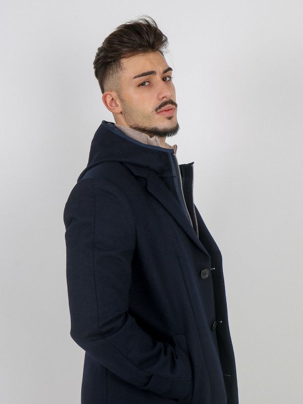 Wool anorak with removable detail Wool anorak with removable detail