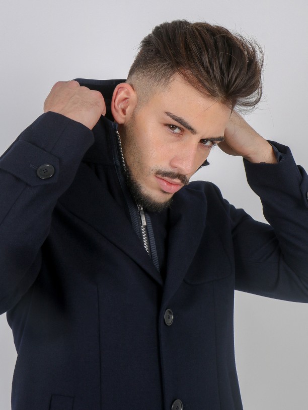 Wool anorak with removable detail Wool anorak with removable detail