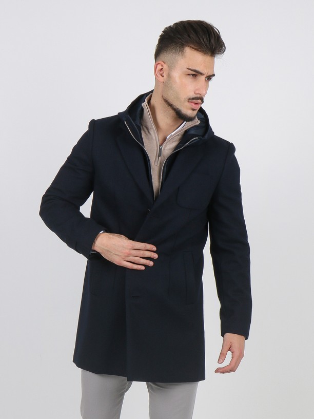 Wool anorak with removable detail Wool anorak with removable detail