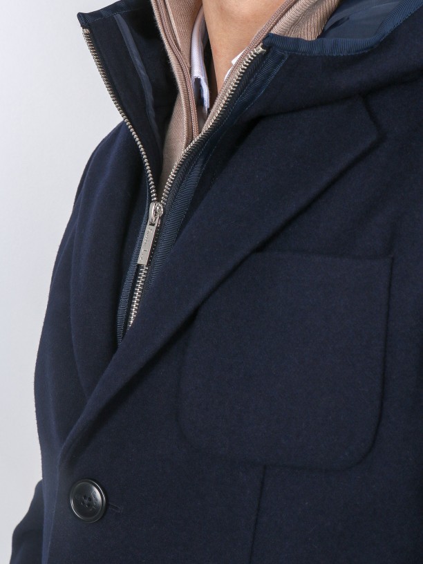 Wool anorak with removable detail Wool anorak with removable detail
