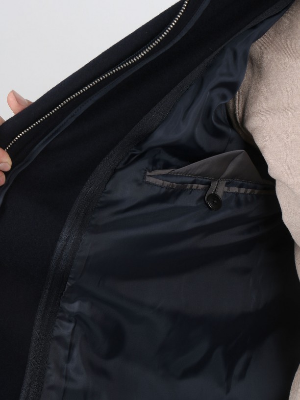 Wool anorak with removable detail Wool anorak with removable detail