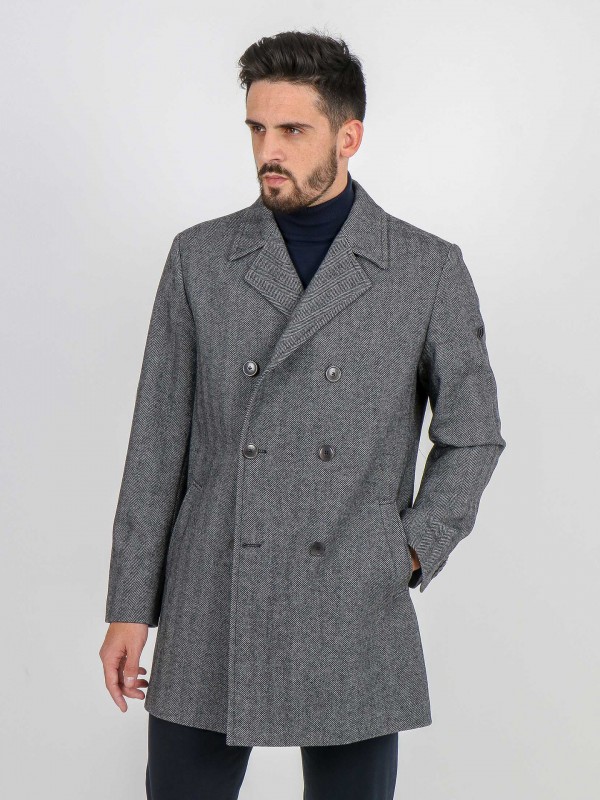 Double breasted wool pattern coat