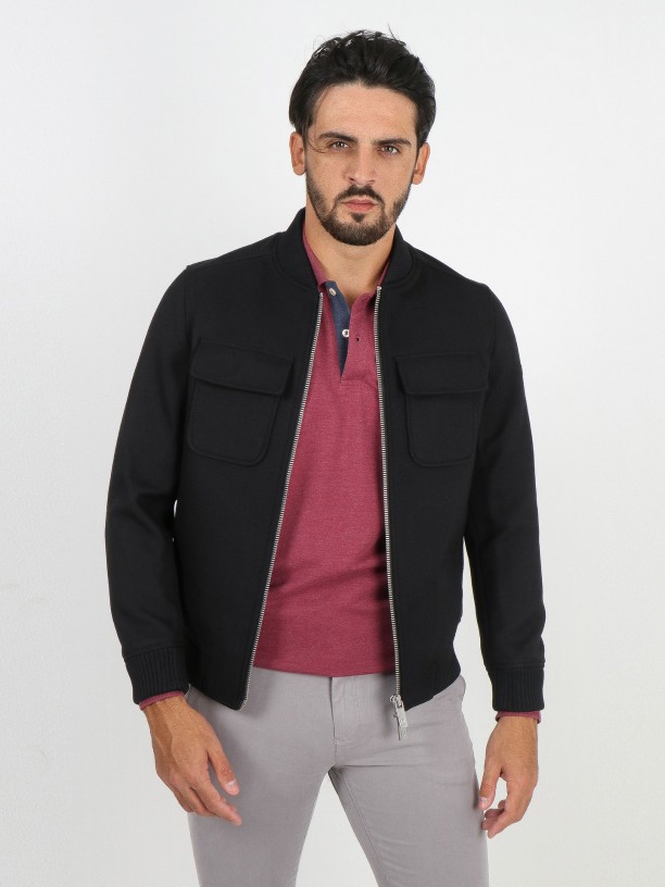 Bomber jacket with chest pockets Bomber jacket with chest pockets