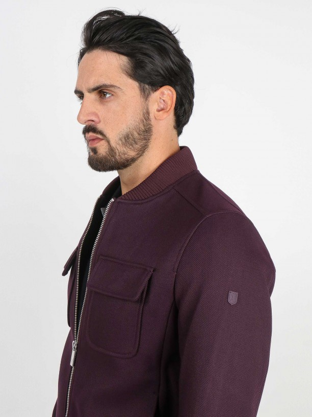 Bomber jacket with chest pockets