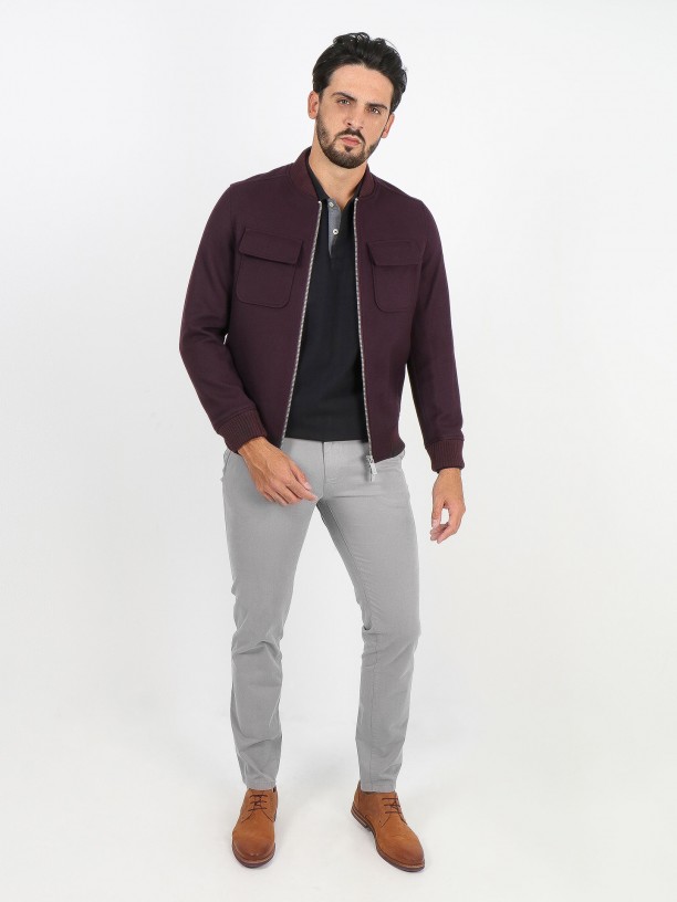 Bomber jacket with chest pockets