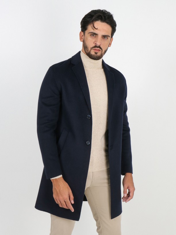 Handmade slim wool overcoat