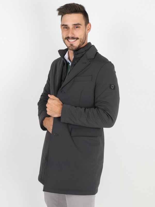 Trench coat with removable interior view