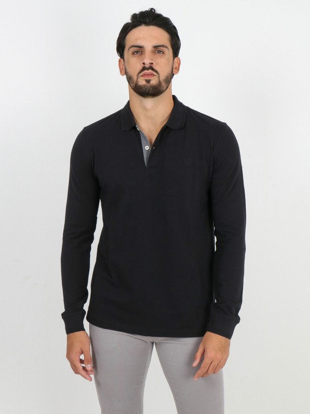 Polo de manga larga 100% algodón Polo de manga larga 100% algodón