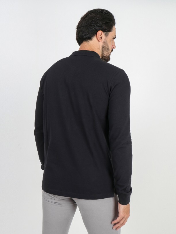 Polo de manga larga 100% algodón Polo de manga larga 100% algodón