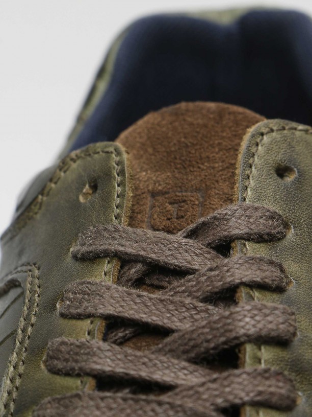 Combined leather sneakers with pattern Combined leather sneakers with pattern