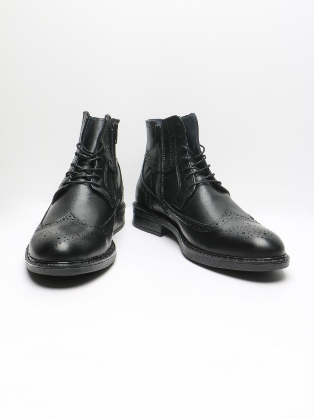 Botin de piel brogue Botin de piel brogue