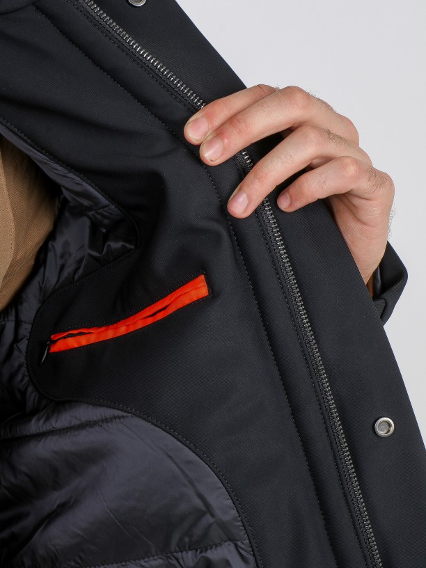 Parka técnica larga Parka técnica larga
