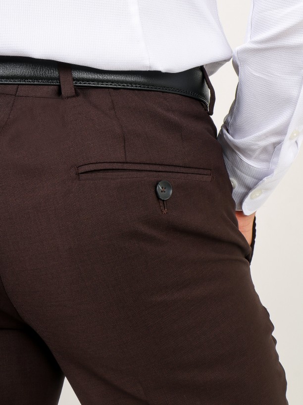 Fato liso slim fit 100% lã Fato liso slim fit 100% lã