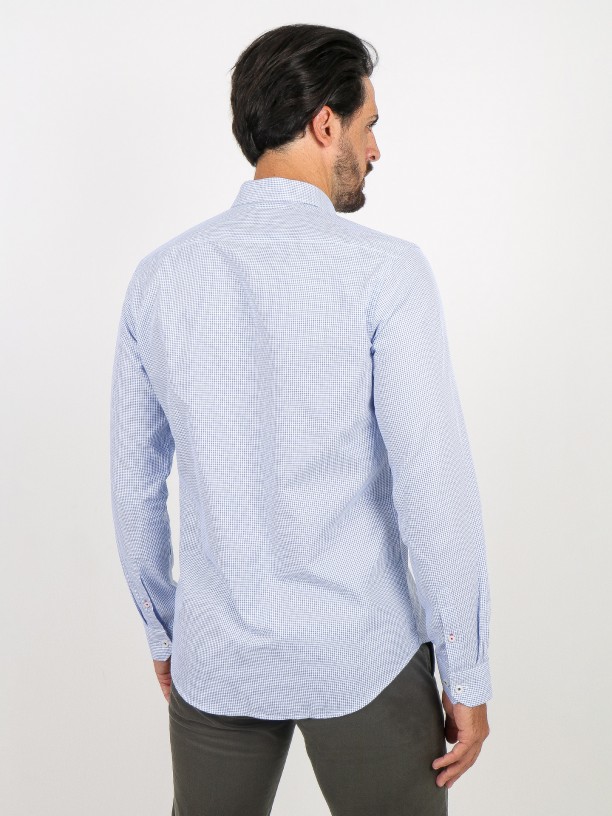Camisa de algodão com micro padrão