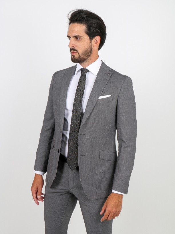 Fato de micro padrão slim fit Fato de micro padrão slim fit