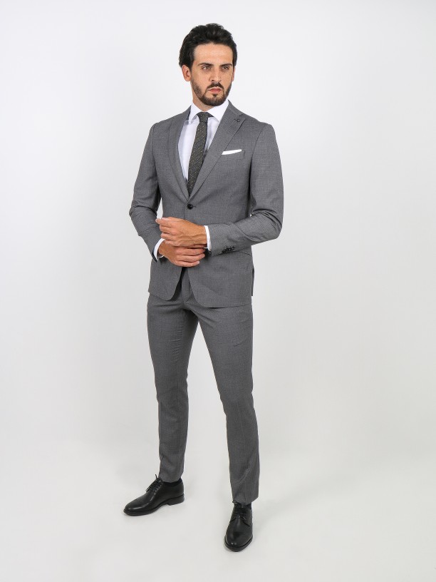 Fato de micro padrão slim fit Fato de micro padrão slim fit