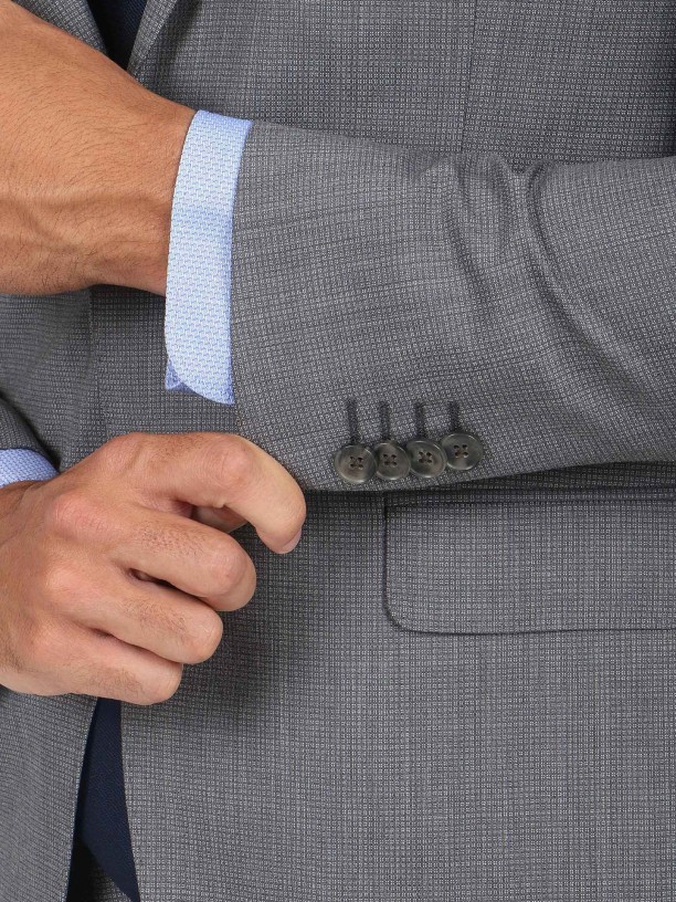 100% wool micro pattern regular fit suit