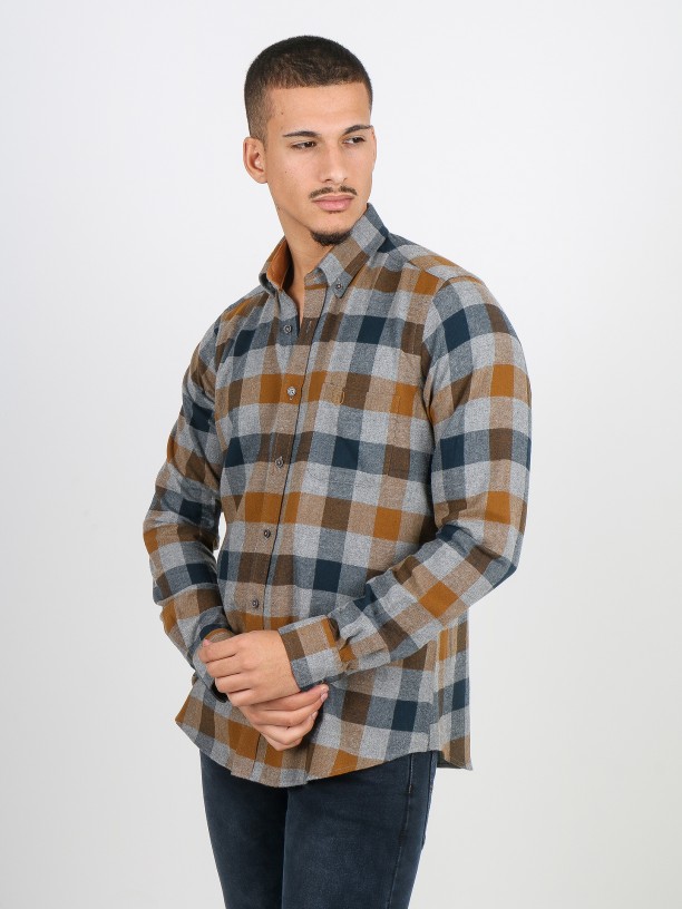 Check pattern flannel shirt