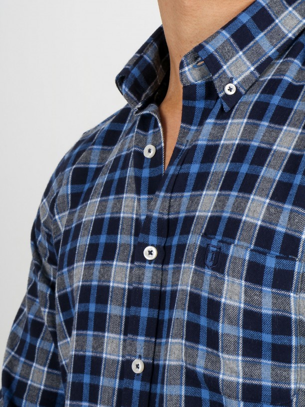 Camisa de flanela padrão xadrez