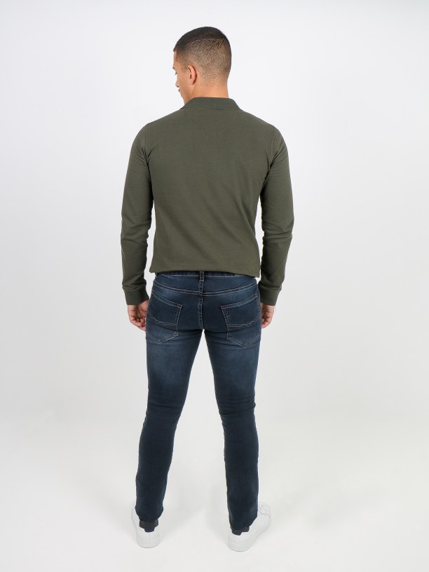 Calça de ganga algodão slim fit Calça de ganga algodão slim fit