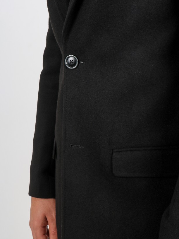 Sobretudo slim fit lapela clássica Sobretudo slim fit lapela clássica