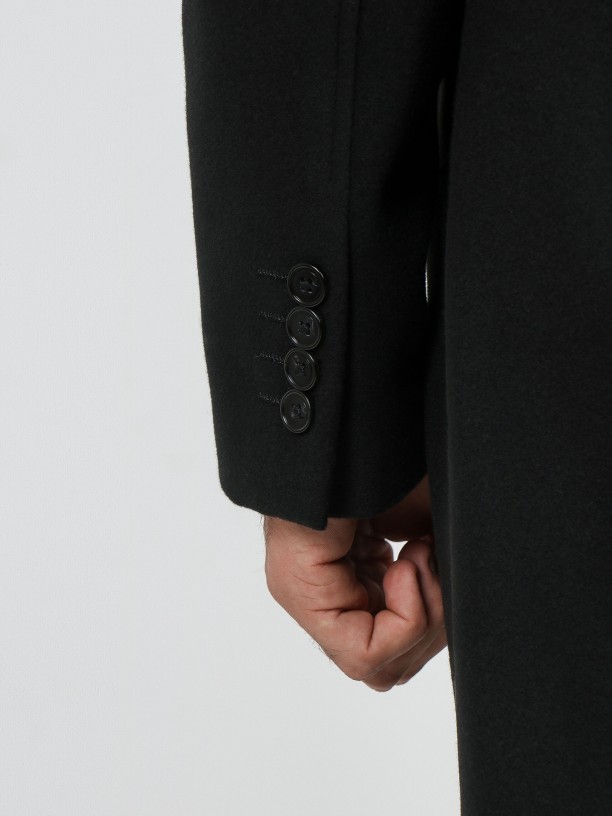 Slim fit overcoat inverted lapel