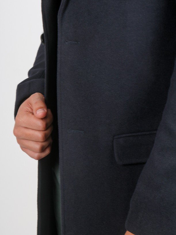 Sobretudo slim fit lapela clássica Sobretudo slim fit lapela clássica