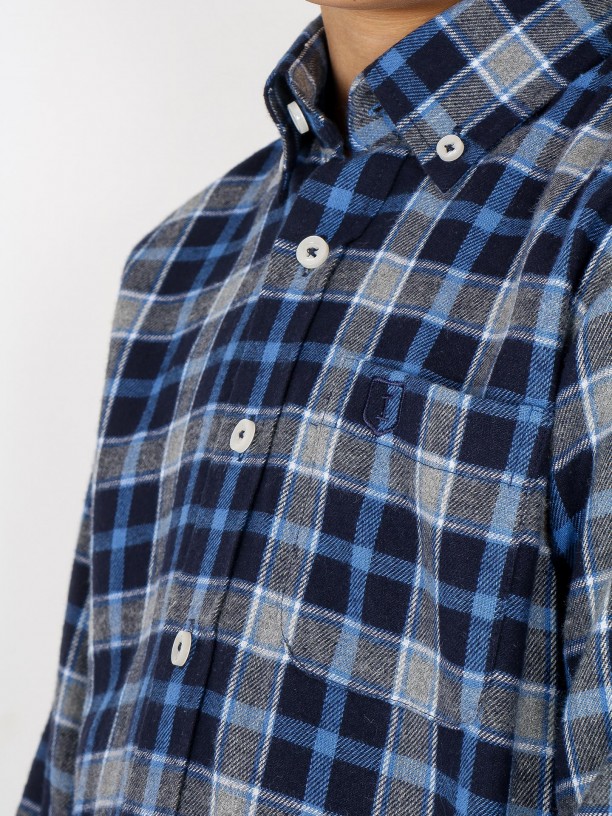 Camisa de flanela padrão xadrez