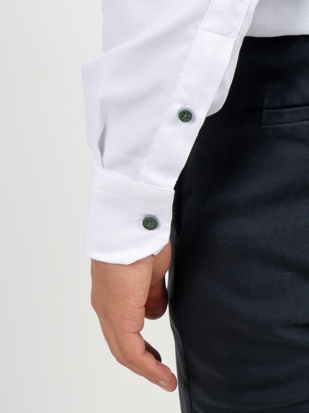 Micro structured shirt with elbow pads