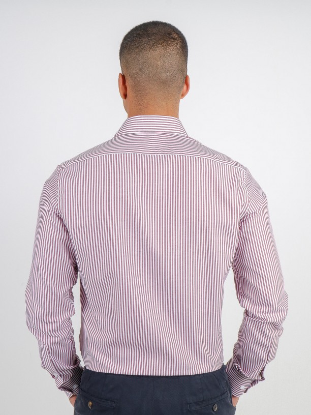 Striped cotton shirt italian collar